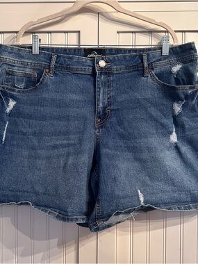 Jordache Distressed Dark Blue Denim Shorts